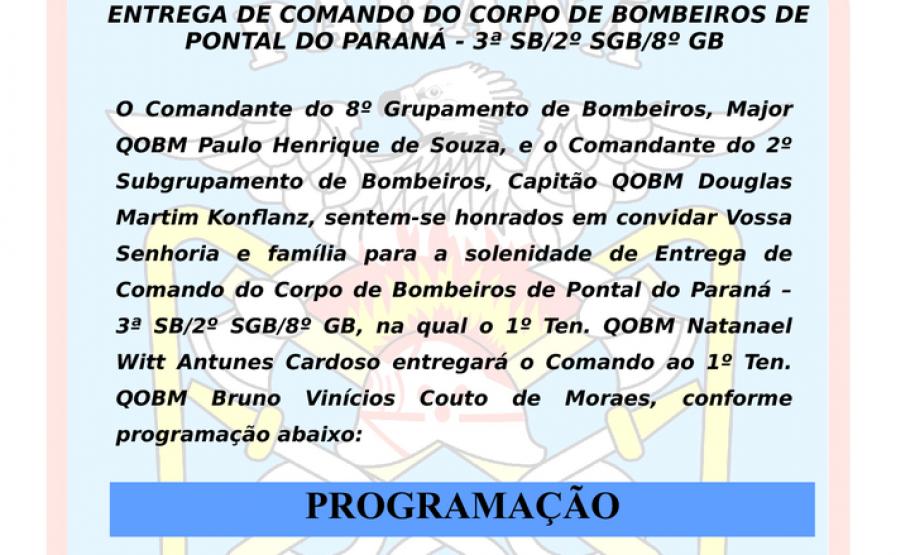 Entrega de Comando do Corpo de Bombeiros de Pontal do Paraná
