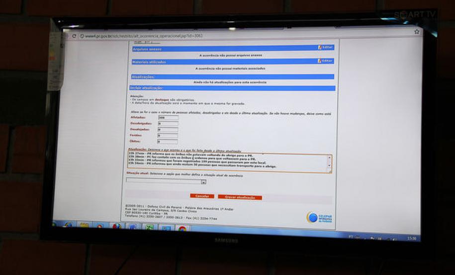 12.11.2011, Simulado de preparação para desastres, feito Pela Defesa Civil  e Corpo de Bombeiros  e outros orgãos. Sistema de Monitoramento