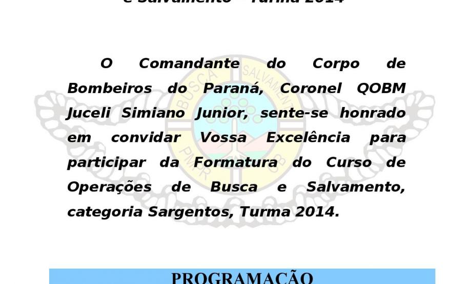Formatura do Curso de Operações de Busca e Salvamento – Turma 2014