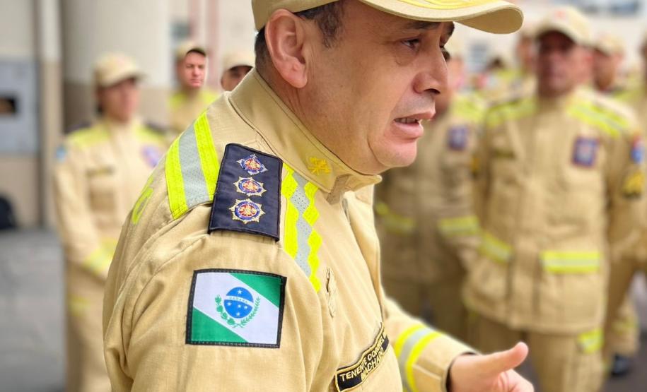 Comandante do 1º Comando Regional de Bombeiros do Paraná, Tenente Coronel Machado.