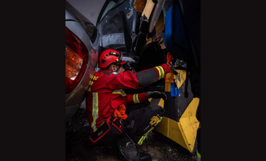 Equipe de Cascavel de Salvamento Veicular em ação durante o Desafio Nacional de 2023, em Gramado