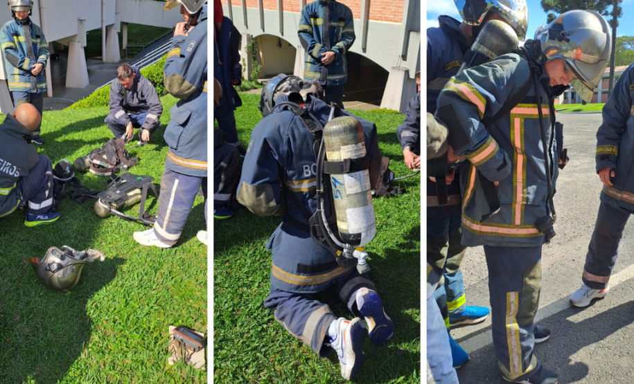 Treino para a 5ª Corrida do Fogo de 2023, em que bombeiros militares irão conduzir triciclos com pessoas com deficiência.