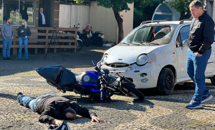 Simulado de atendimento de acidente de trânsito. Maio Amarelo 2024. Francisco Beltrão.