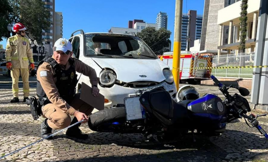 Simulado de atendimento de acidente de trânsito. Maio Amarelo 2024. Francisco Beltrão.