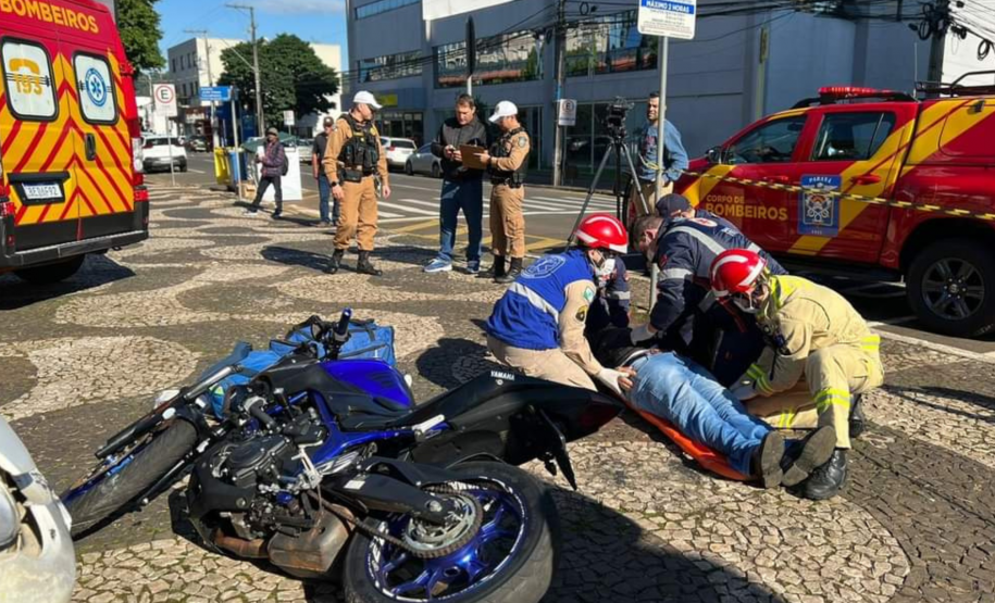 Simulado de atendimento de acidente de trânsito. Maio Amarelo 2024. Francisco Beltrão.