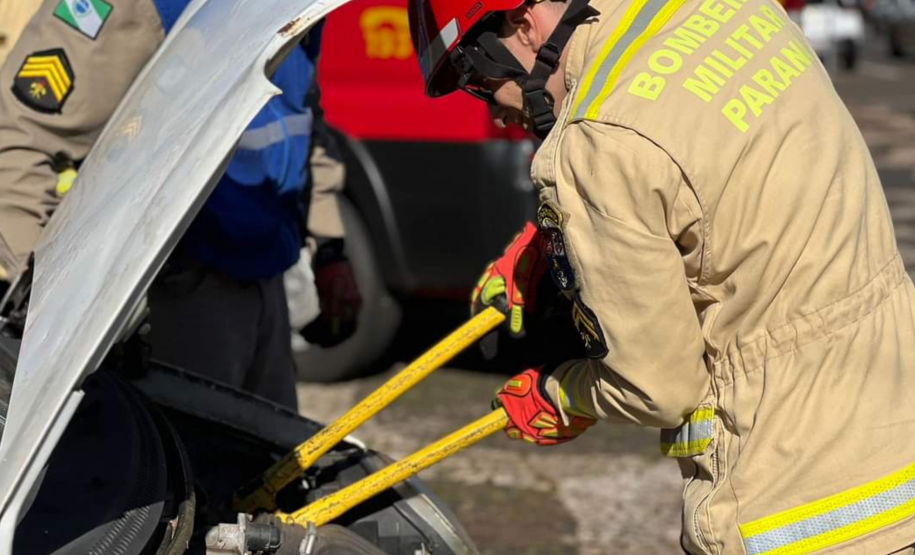 Simulado de atendimento de acidente de trânsito. Maio Amarelo 2024. Francisco Beltrão.