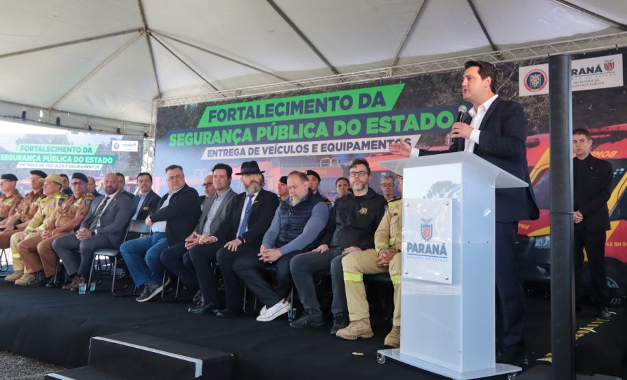 Solenidade de entrega da viaturas para o Corpo de Bombeiros Militar do Paraná (CBMPR).