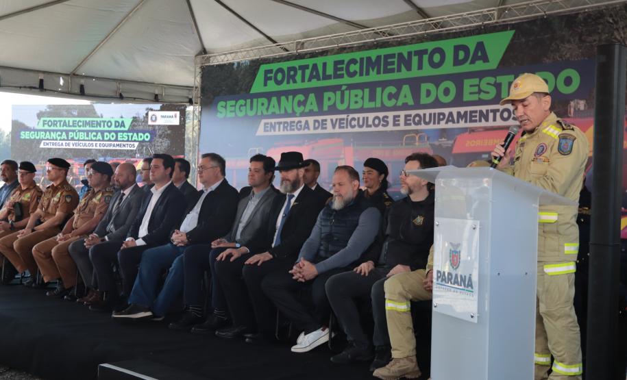 Solenidade de entrega da viaturas para o Corpo de Bombeiros Militar do Paraná (CBMPR).