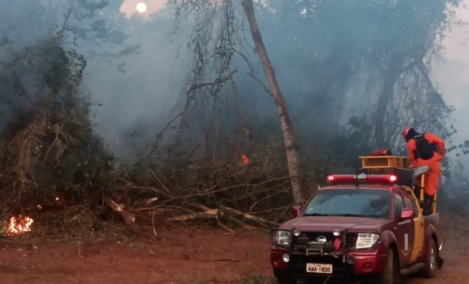 Bombeiros do Paraná em ação durante os incêndios florestais em agosto de 2024.