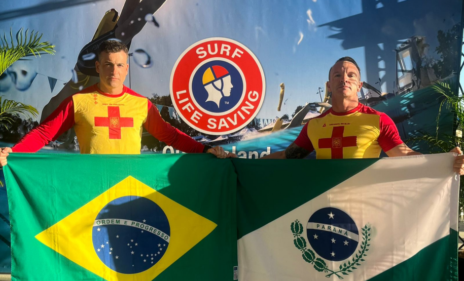 Subtenente Blum, do CBMPR, conquistou medalha de prata no Mundial de Salvamento Aquático, em 2024.