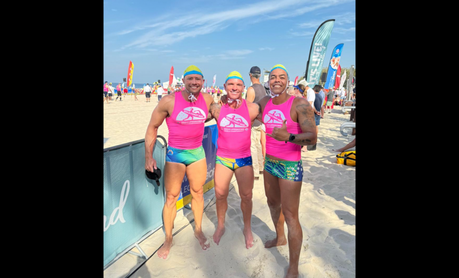 Subtenente Blum, do CBMPR, conquistou medalha de prata no Mundial de Salvamento Aquático, em 2024.