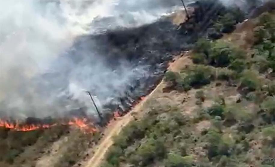 Combate a incêndio usando aeronave em Palmeira.