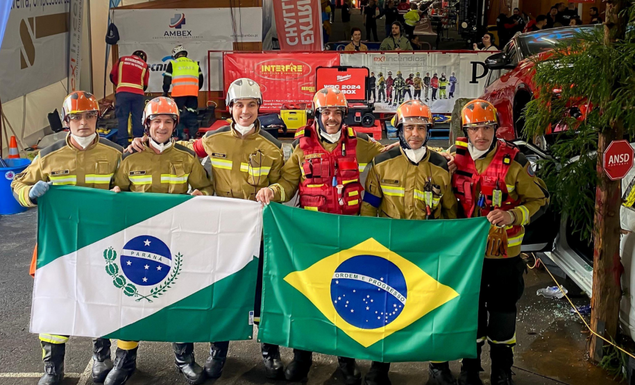 Corpo de Bombeiros Militar do Paraná em ação no World Rescue Challenge, nos Açores, em 2024.