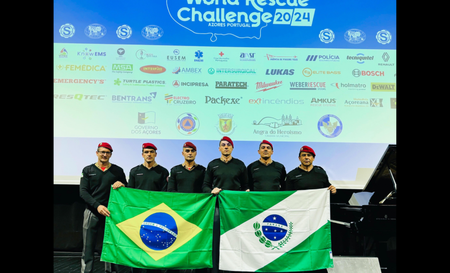 Corpo de Bombeiros Militar do Paraná em ação no World Rescue Challenge, nos Açores, em 2024.