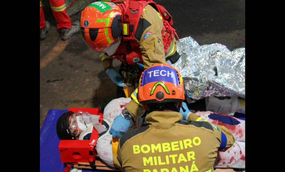 Corpo de Bombeiros Militar do Paraná em ação no World Rescue Challenge, nos Açores, em 2024.
